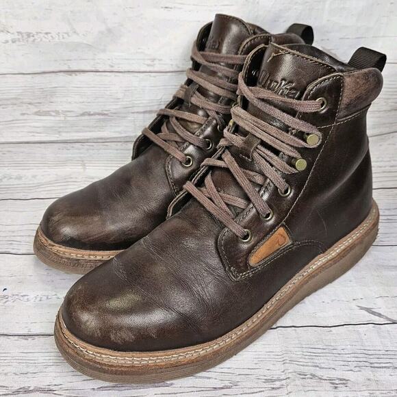 OluKai Kilakila Waterproof Lace-Up Brown Leather Boot Men's Size US 8.5 - Picture 1 of 8